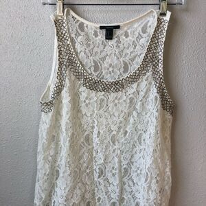 Forever 21 Beaded Lace Tank Top